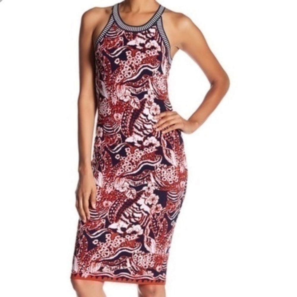 Rachel Roy Jacquard Halter Knit Sweater Dress